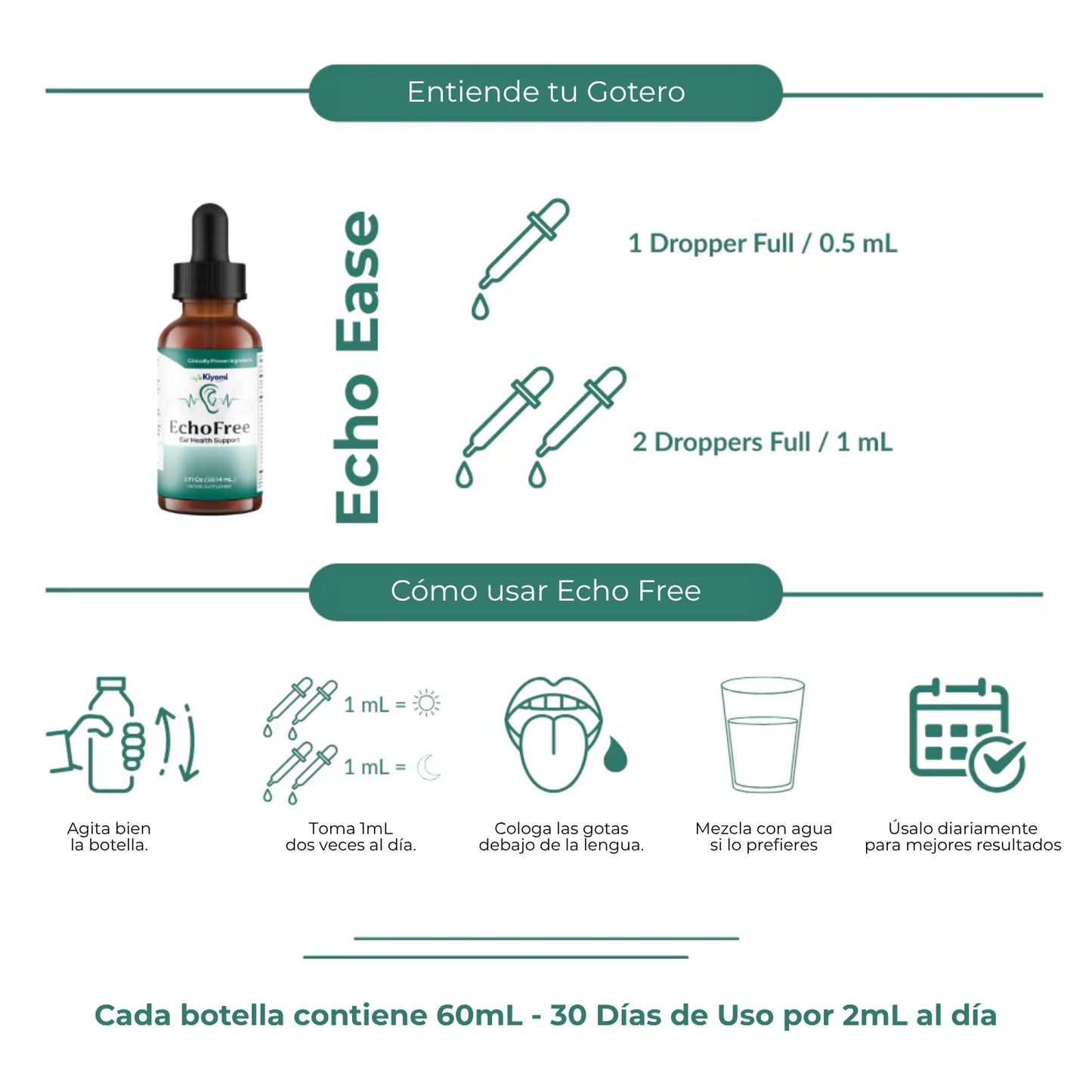 EchoFree - Alivia el zumbido de oídos, calma los nervios y recupera la claridad mental: todo en 30 días